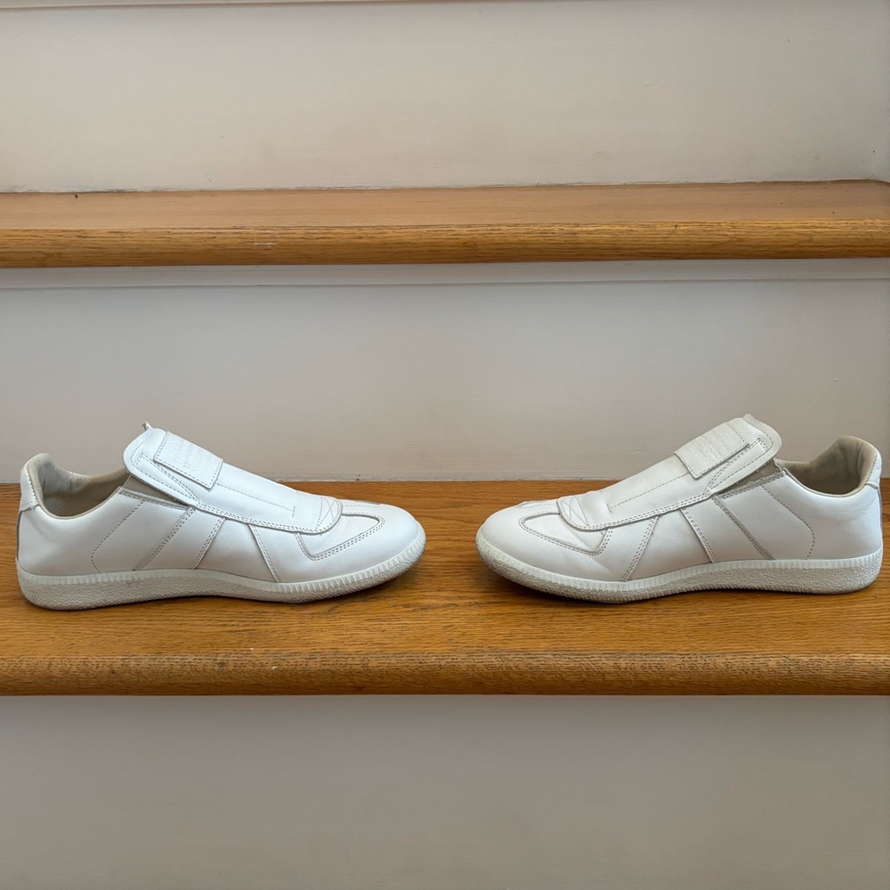Maison Margiela Paris White Leather Sneakers. Slip-on. Made in Italy. Euro 37. - Picture 3 of 8